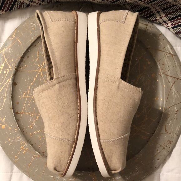 BOBS 8.5 by Sketchers Memory Foam Linen Canvas Slip On Flats Shoes - Picture 9 of 13